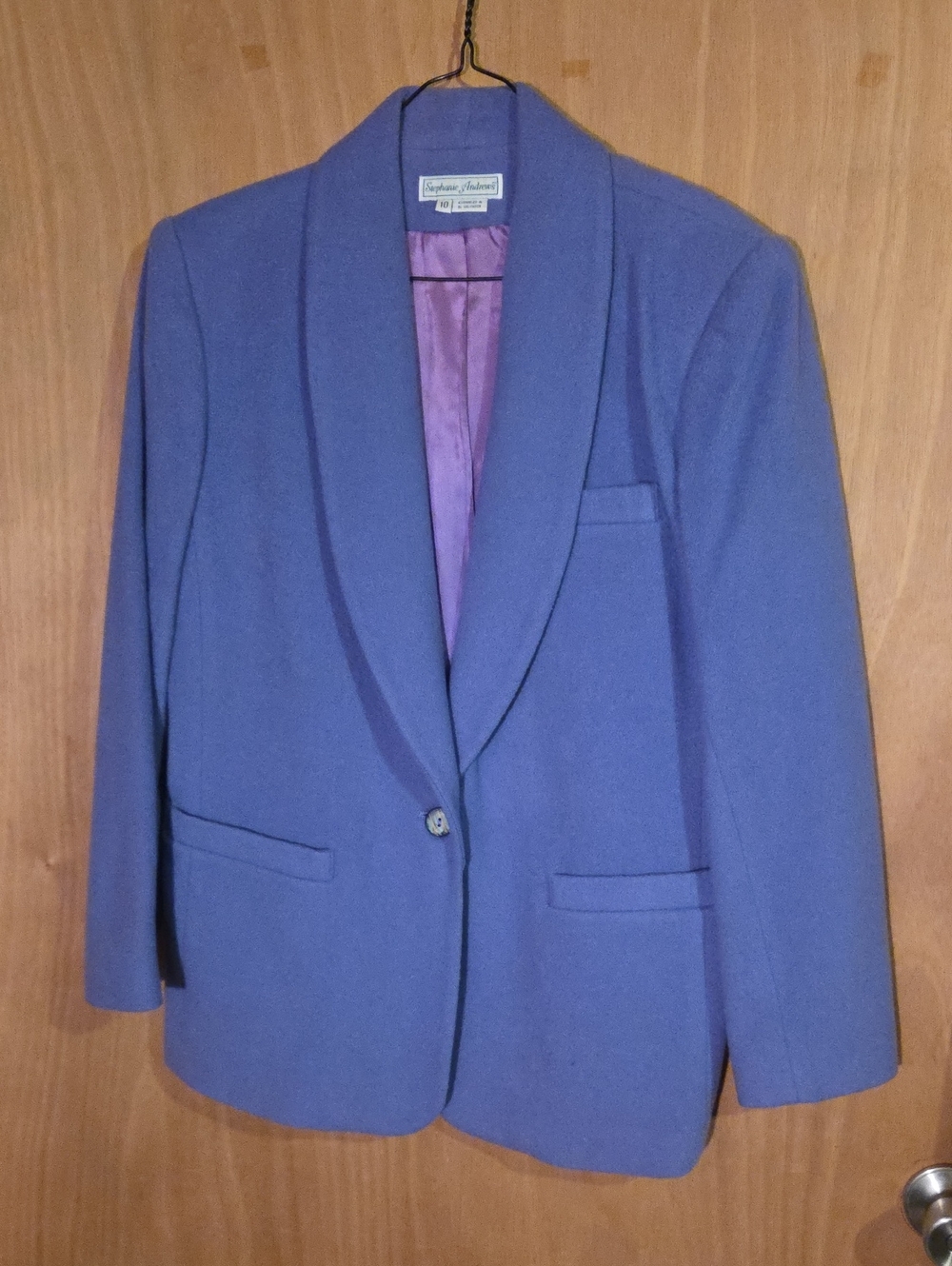 Stephanie Johnson Purple Shawl Collar Blazer